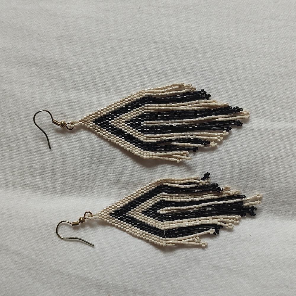 Ink+Alloy Dangle Beaded Earrings